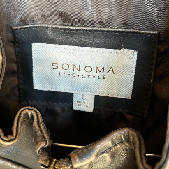 Sonoma Life Style Faux Leather Dark Brown Mens Jacket Size Large dark brown - Picture 5 of 11